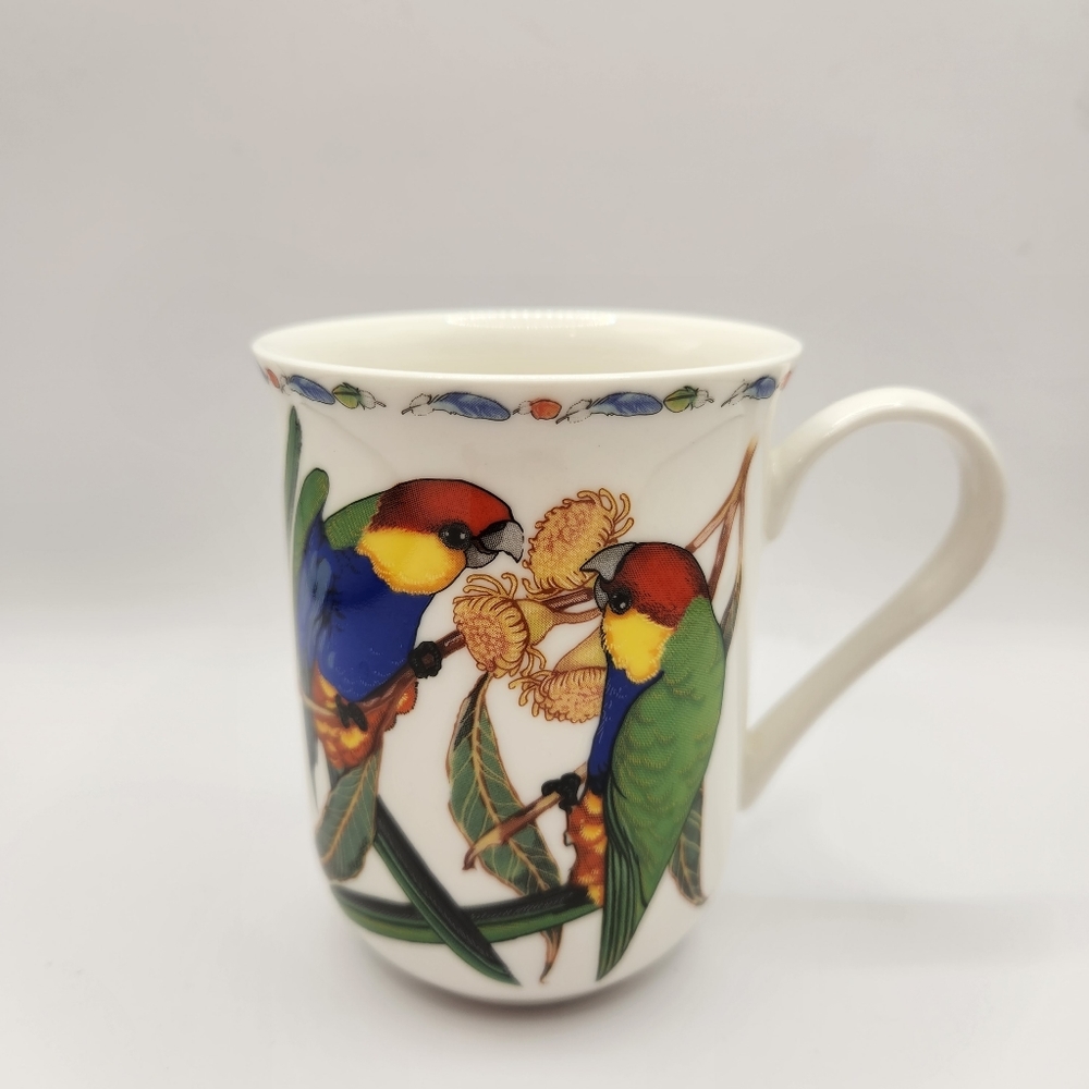Feathered Jewels II Love Birds Porcelain Mug